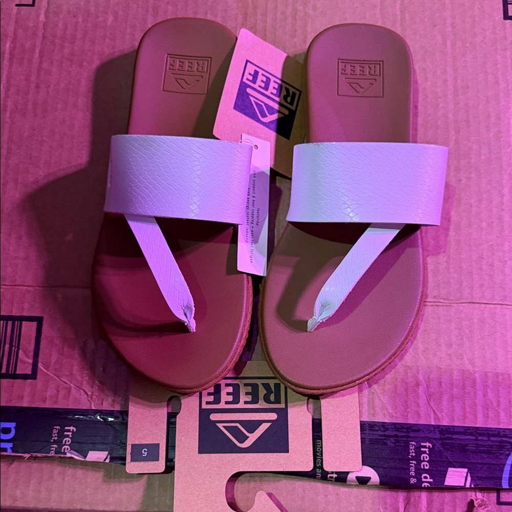 Reef White and Brown Sandals